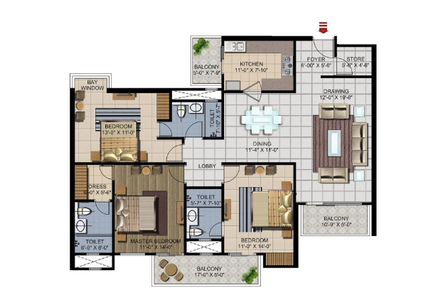 Ramprastha city flat price